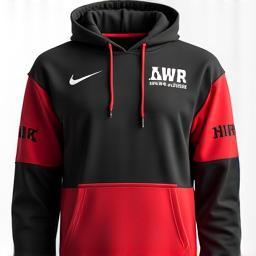 Custom athletic hoodie with team branding and bold colors